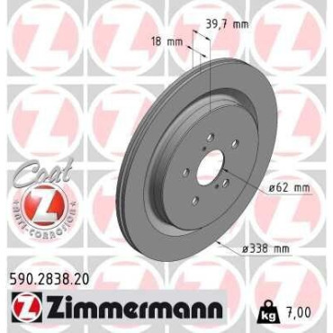 Диск гальмівний ZIMMERMANN 590283820