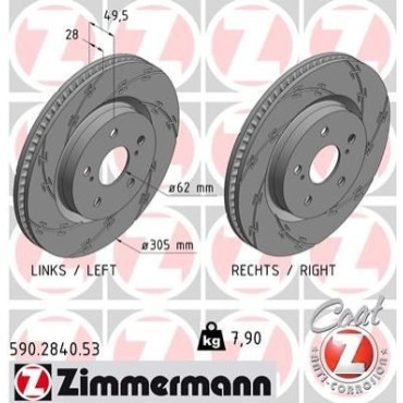 Диск гальмівний ZIMMERMANN 590284053