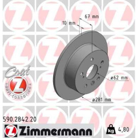 Диск гальмівний ZIMMERMANN 590284220