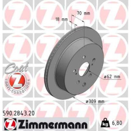 ZIMMERMANN 590284320 Диск гальмівний ZIMMERMANN 590284320