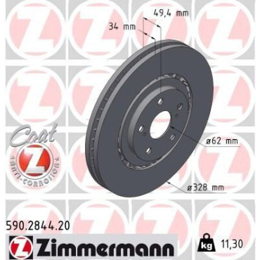 Диск тормозной ZIMMERMANN 590284420