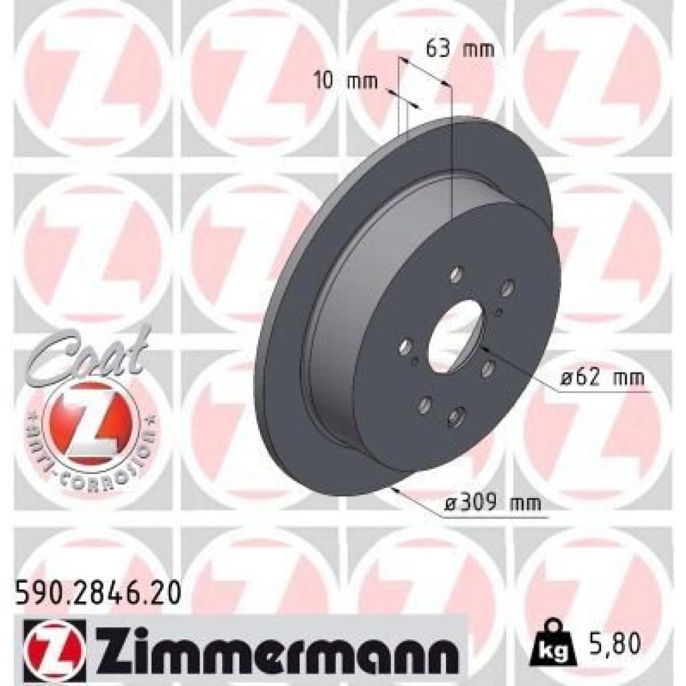 Диск гальмівний ZIMMERMANN 590284620