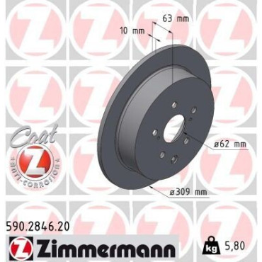 Диск гальмівний ZIMMERMANN 590284620