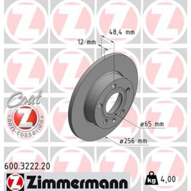Диск гальмівний Coat Z ZIMMERMANN 600322220