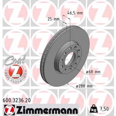 Диск гальмівний ZIMMERMANN 600323620
