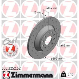 Диск тормозной ZIMMERMANN 600325252