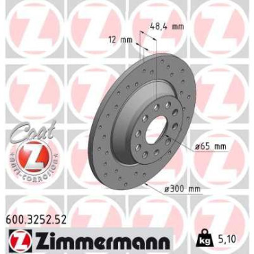 Диск гальмівний ZIMMERMANN 600325252