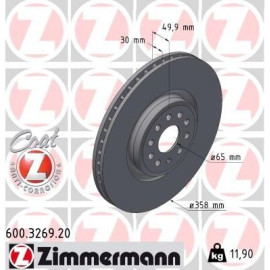 Диск тормозной ZIMMERMANN 600326920