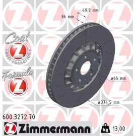 Диск гальмівний ZIMMERMANN 600327270