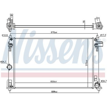 Радіатор охолодження двигуна NISSENS 606838