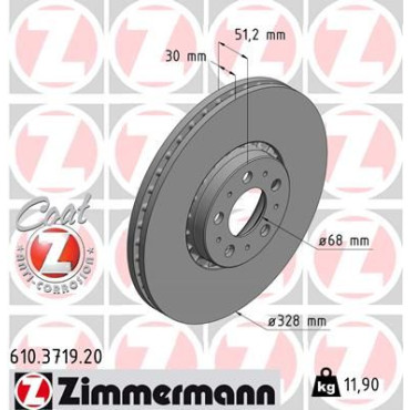 Диск гальмівний ZIMMERMANN 610371920