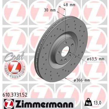Диск гальмівний ZIMMERMANN 610373152