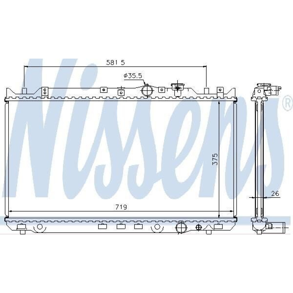 Радіатор системи охолодження NISSENS 62482a