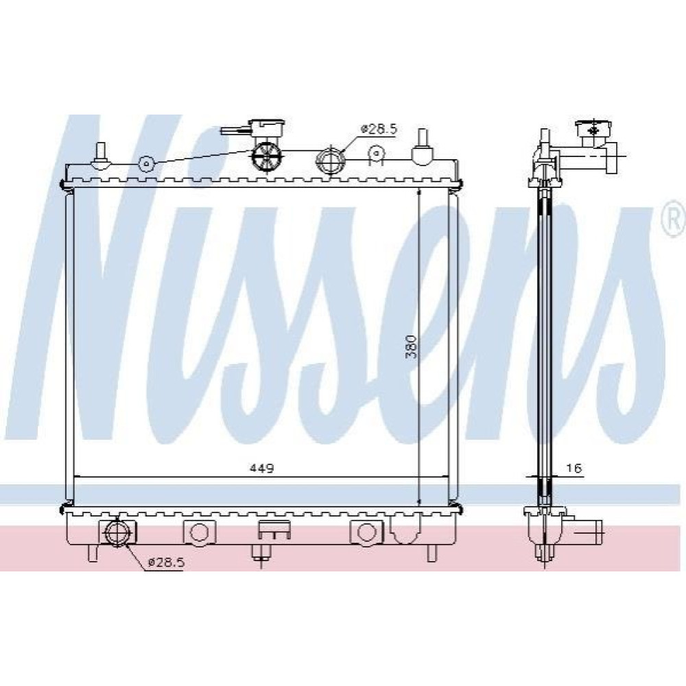 Радиатор системы охлаждения NISSENS 62902a