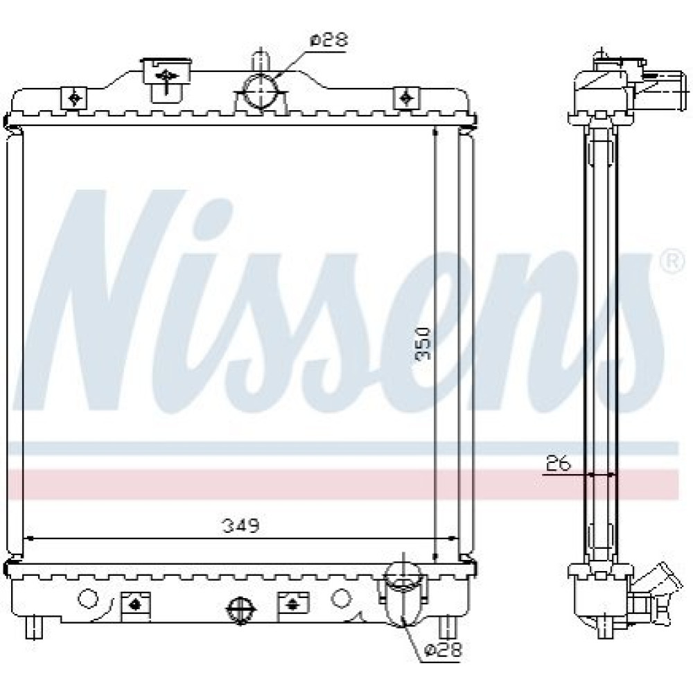 Радіатор охолодження двигуна NISSENS 63310a