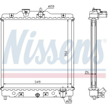 Радіатор охолодження двигуна NISSENS 63310a