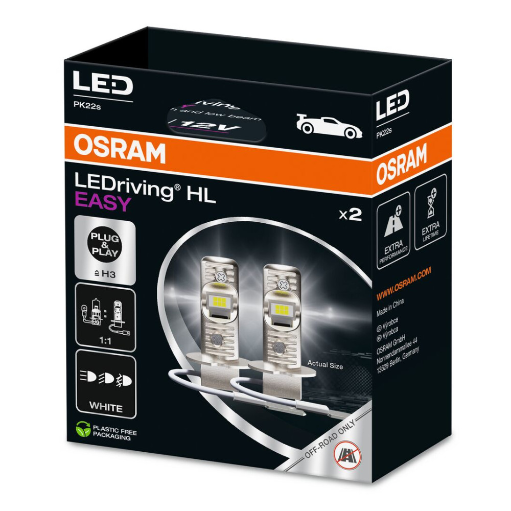 Автолампа LED H3 12V 8W 6500K PK22S комплект 2 шт. OSRAM 64151dwesy2hb