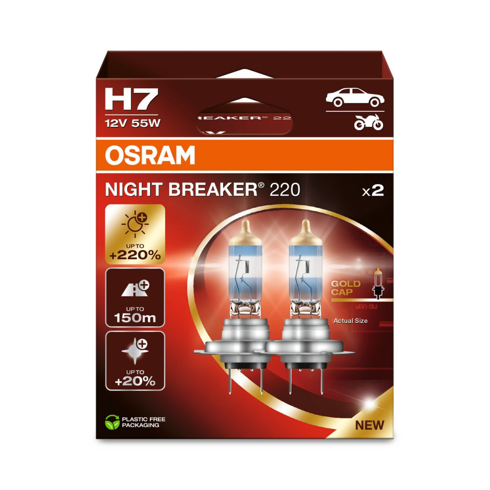 Автолампа Night Breaker 220 H7 12V 55W PX26D к/т OSRAM 64210nb2202hb