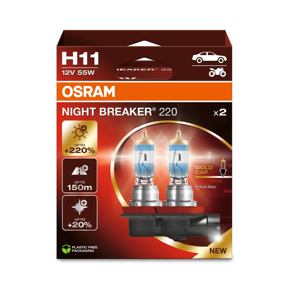 Автолампа Night Breaker 220 H11 55W 12V PGJ19-2 OSRAM 64211nb2202hb