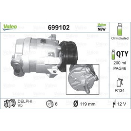 VALEO 699102 Компресор кондиціонера VALEO 699102
