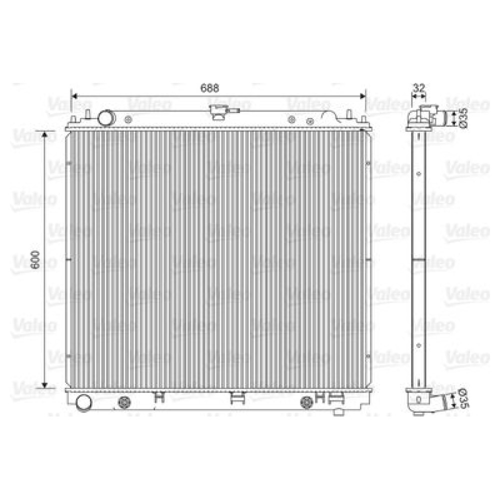 Радиатор системы охлаждения VALEO 701566