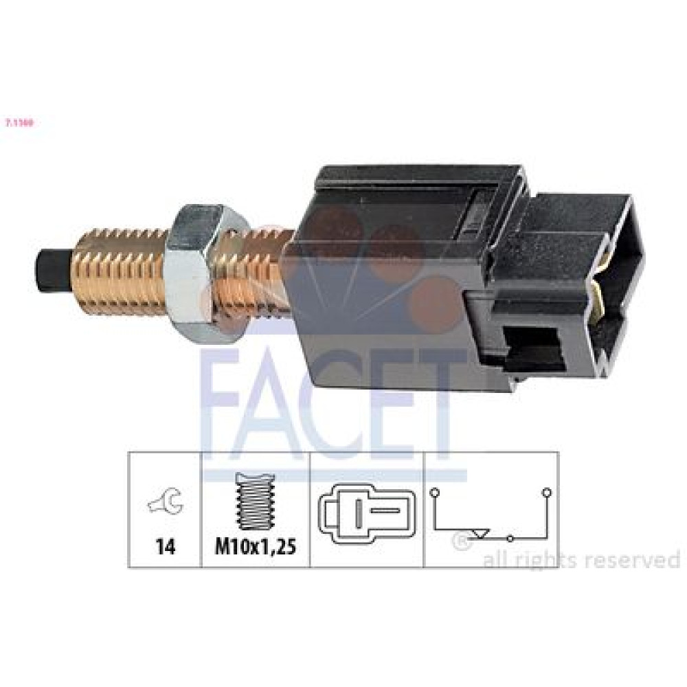 Датчик стоп-сигналу Hyundai Accent/Getz/Elantra/SantaFe 94-/Mazda 323/626 87-/Mitsubishi Galant/L200 FACET 71169