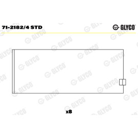 Комплект вкладишів двигуна Glyco 712182/4std
