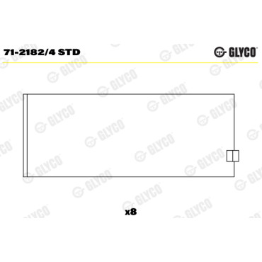 Комплект вкладишів двигуна Glyco 712182/4std
