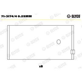 Комплект вкладишів двигуна Glyco 713174/4025mm