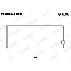 Комплект вкладишів двигуна Glyco 713616/4std