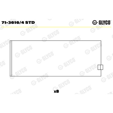 Комплект вкладишів двигуна Glyco 713616/4std