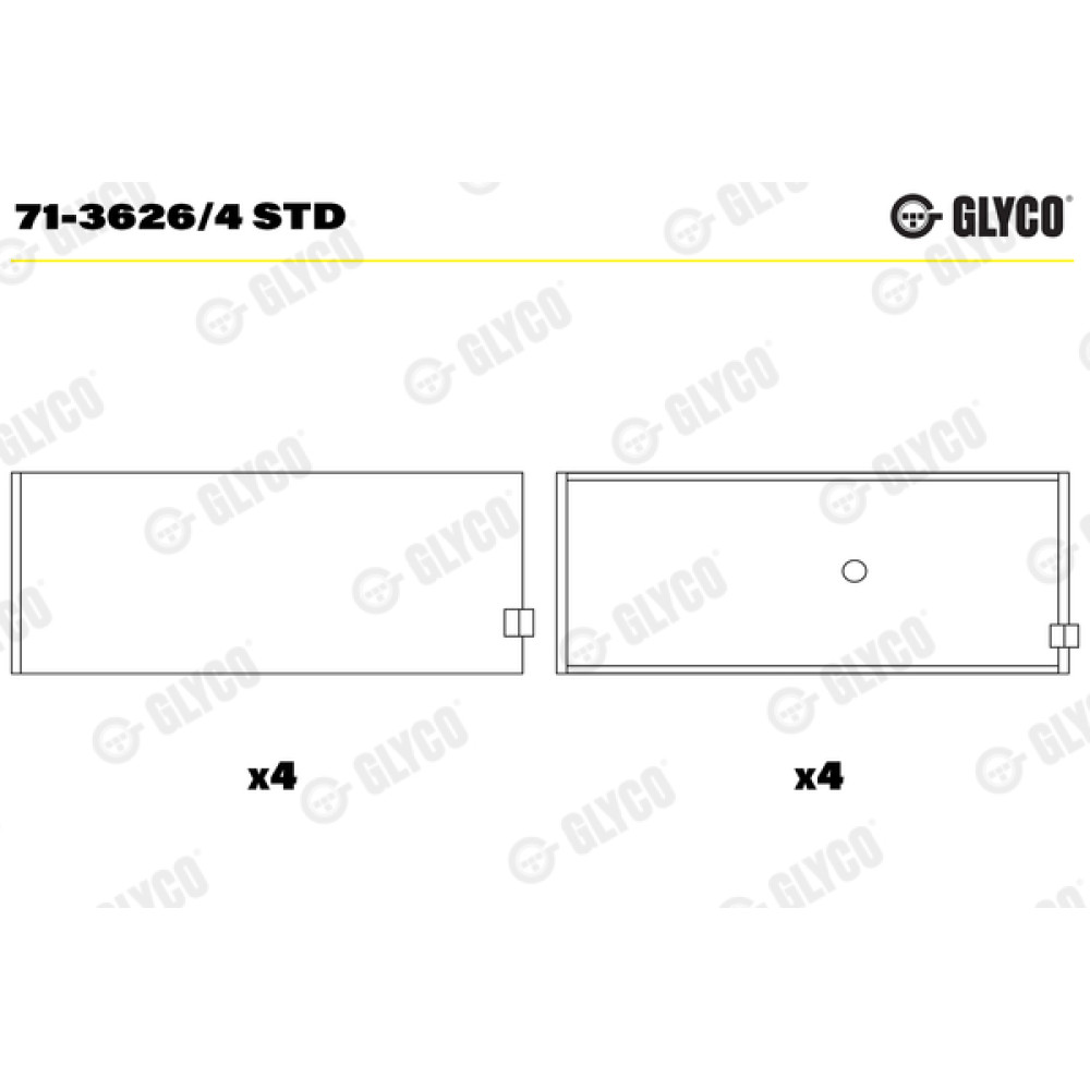 Комплект вкладишів двигуна Glyco 713626/4std