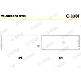Комплект вкладишів двигуна Glyco 713626/4std