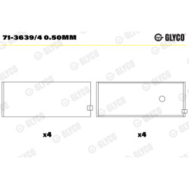 Комплект вкладишів двигуна Glyco 713639/4050mm