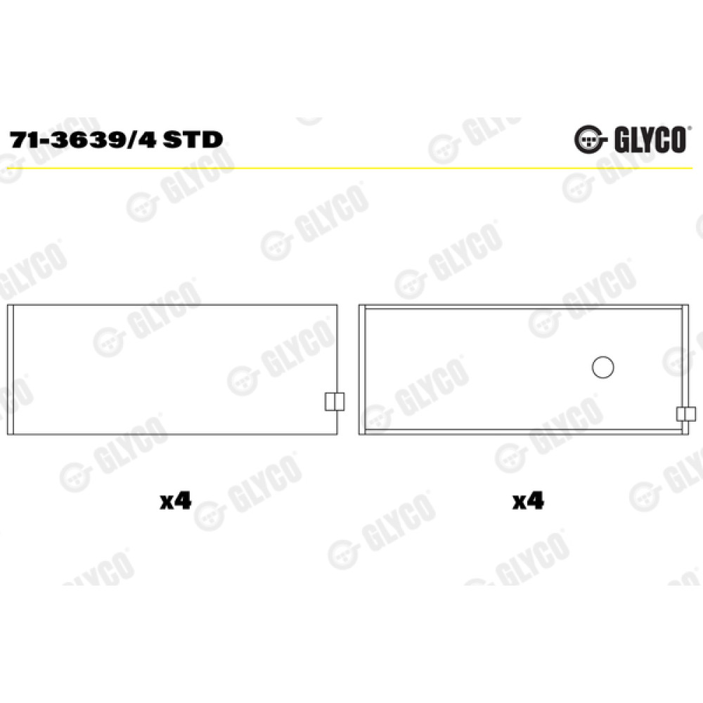 Комплект вкладышей двигателя Glyco 713639/4std
