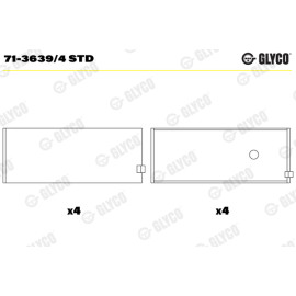 Комплект вкладышей двигателя Glyco 713639/4std