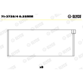 Комплект вкладышей двигателя Glyco 713728/4025mm