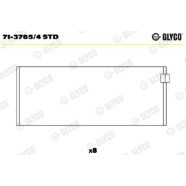 Комплект вкладишів двигуна Glyco 713765/4std