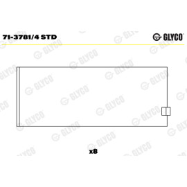 Комплект вкладишів двигуна Glyco 713781/4std