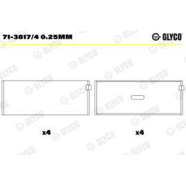 Комплект вкладышей двигателя Glyco 713817/4025mm