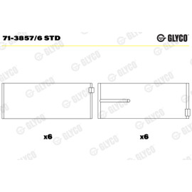 Комплект вкладишів двигуна Glyco 713857/6std