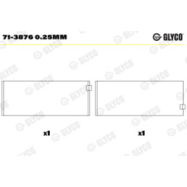 Glyco 713876025mm Комплект вкладышей двигателя Glyco 713876025mm