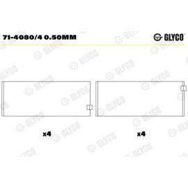 Комплект вкладишів двигуна Glyco 714080/4050mm