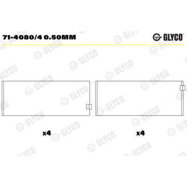 Комплект вкладишів двигуна Glyco 714080/4050mm