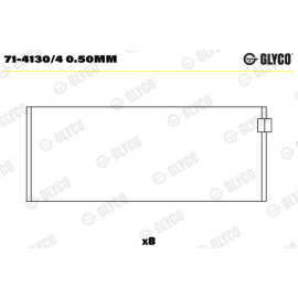 Комплект вкладишів двигуна Glyco 714130/4050mm