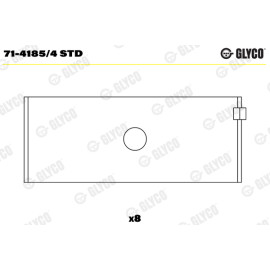 Комплект вкладишів двигуна Glyco 714185/4std
