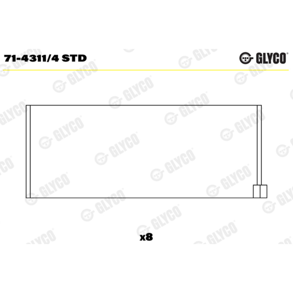 Комплект вкладишів двигуна Glyco 714311/4std