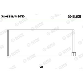 Комплект вкладишів двигуна Glyco 714311/4std