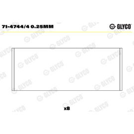 Вкладыши шатунные Glyco 714744/4025mm