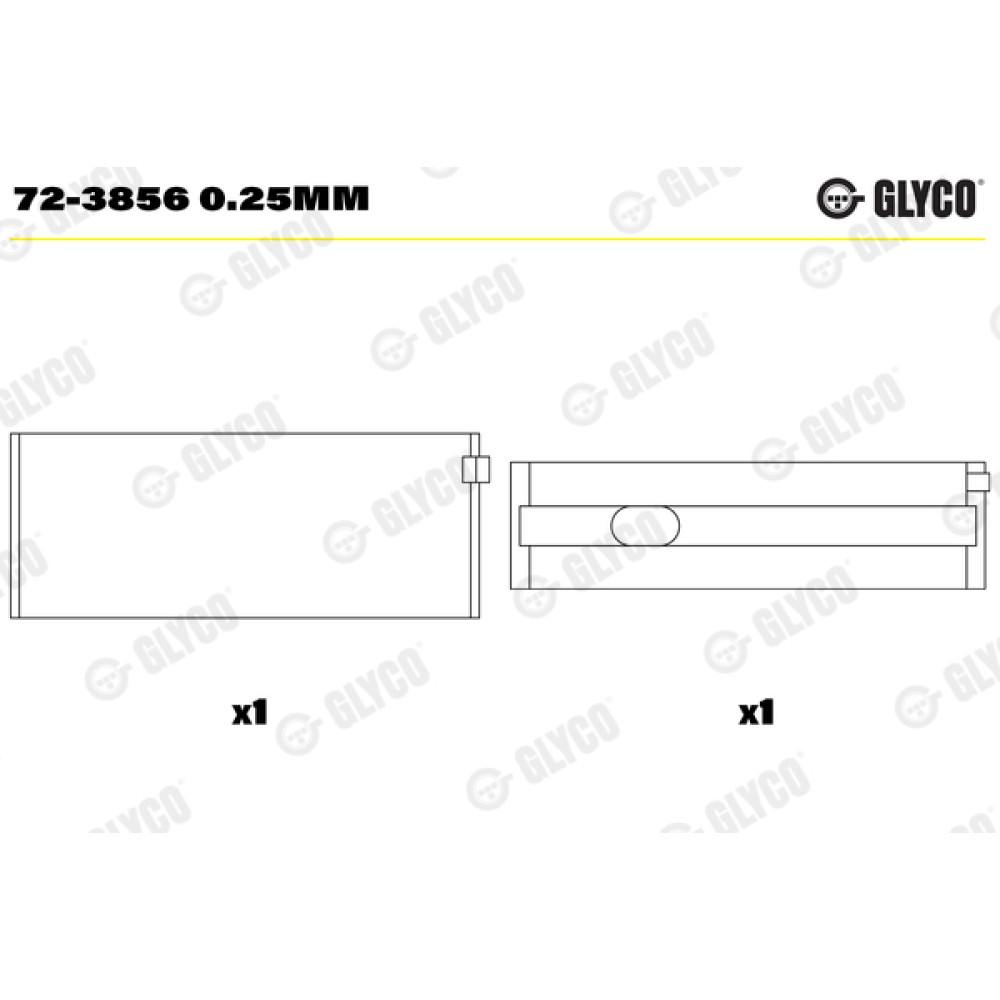 Комплект вкладышей двигателя Glyco 723856025mm